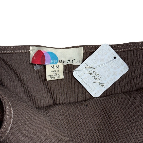 Free People Beach Brown Last Minute Ribbed Midi Dress Womens M - Picture 5 of 8